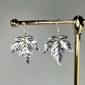 Handmade Metal Leaf Earrings